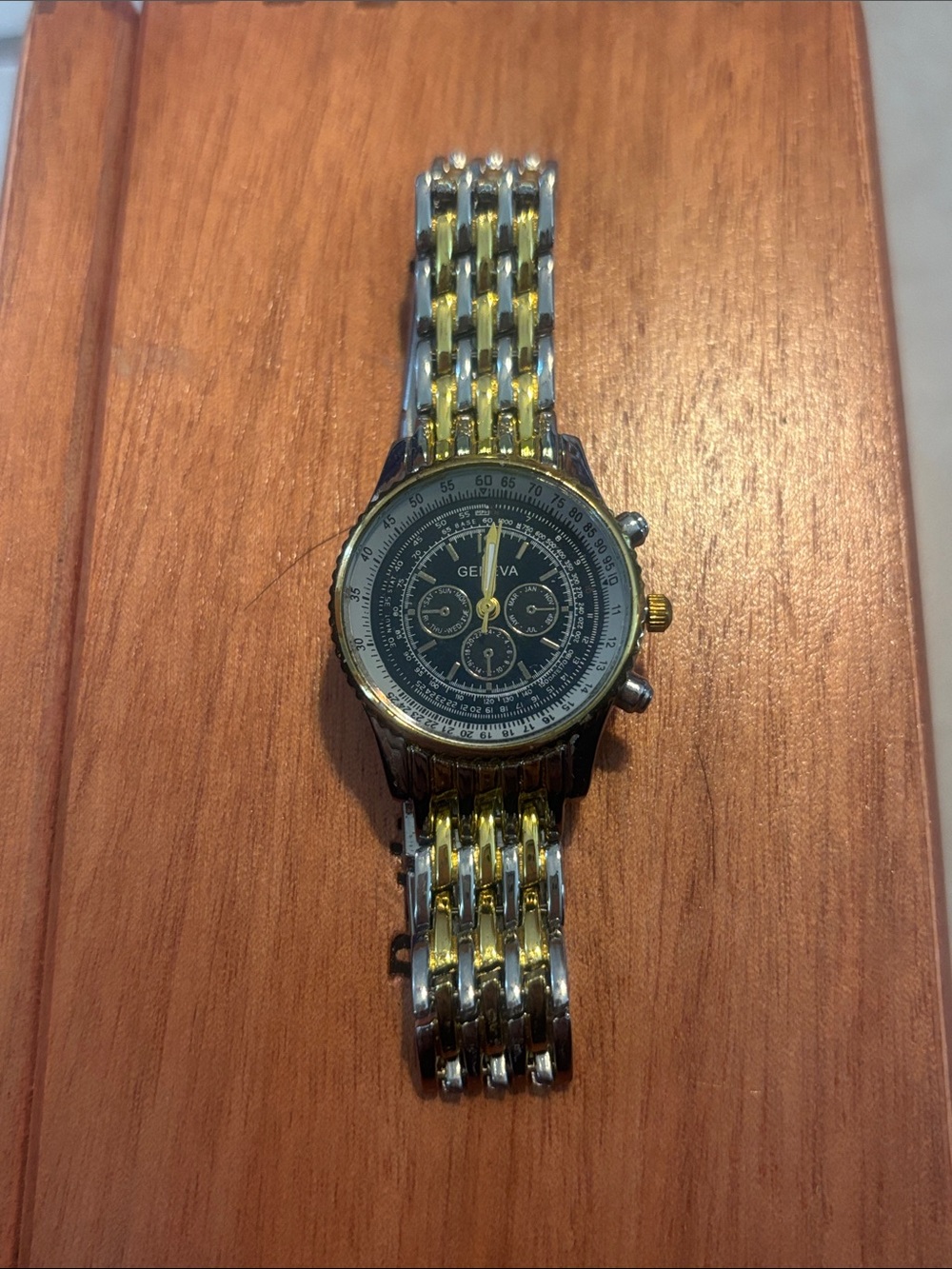 Geneva Two-Tone Gold and Silver Analog Bracelet Watch